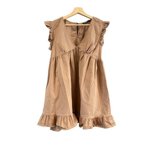 BOOHOO BROWN/TAN‎ MINI DRESS SIZE 8 WOMAN